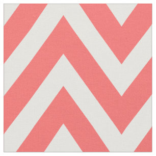 Tela Coral Modern Chevron a gran escala