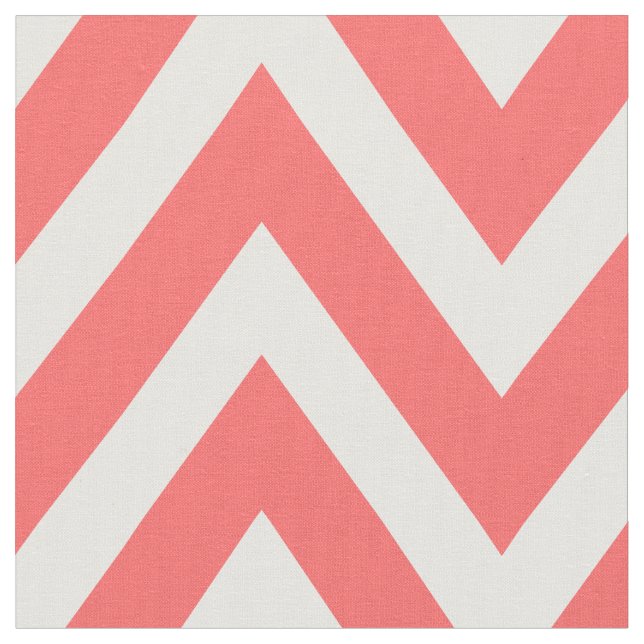 Tela Coral Modern Chevron a gran escala (De cerca)