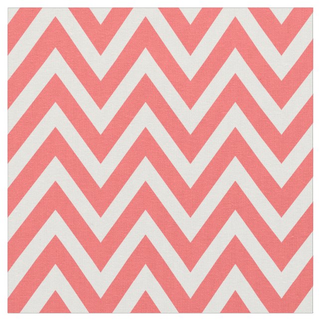 Tela Coral Modern Chevron Stripes (De cerca)