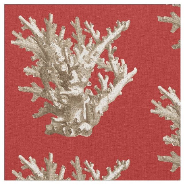 Tela Coral pequeño en rojo (De cerca)