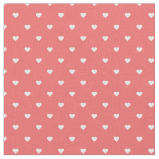 Tela Coral Polka Dot Hearts
