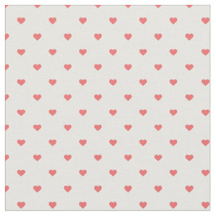 Tela Coral Polka Dot Hearts