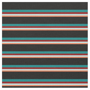 Tela Coral, turquesa, rojo oscuro, Verde azulado y negr