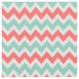 Tela Coral y Aqua Chevron moderno