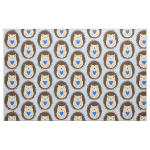 Tela Corazón Azul Niño Bebé Erizo Estampado