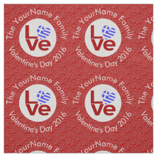 Tela Corazón Bandera Roja Griega LOVE Texto Personaliza
