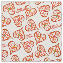 Tela Corazón blanco y rojo elegantes remolinos moda boh