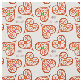 Tela Corazón blanco y rojo elegantes remolinos moda boh