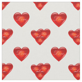 Tela Corazón/corazones rojos/Amor/Alegría/Paz/Esperanza