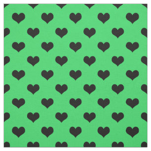 Tela Corazón de amor negro sobre fondo verde