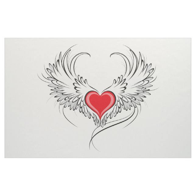 Tela Corazón de Ángel Rojo con alas (Yarda)