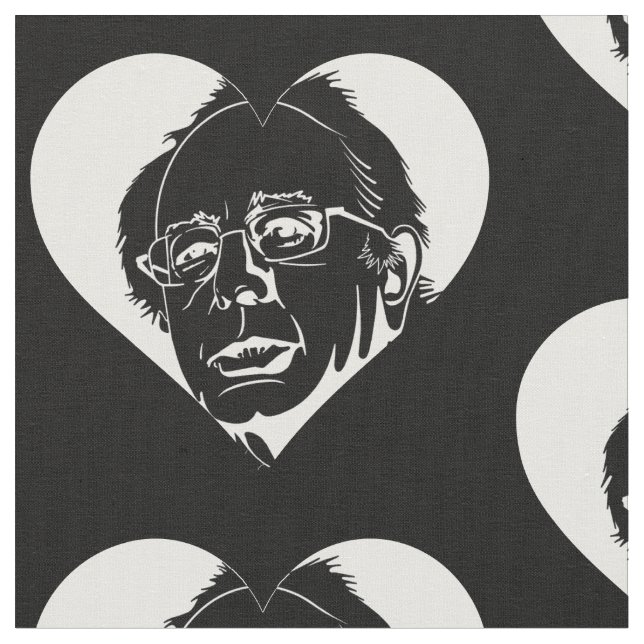 Tela corazón de bernie sanders blancos (De cerca)