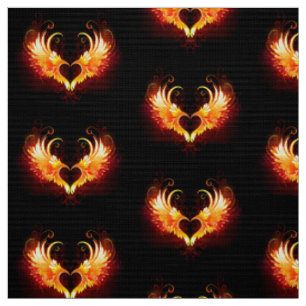 Tela Corazón de Fuego Ángel con Alas