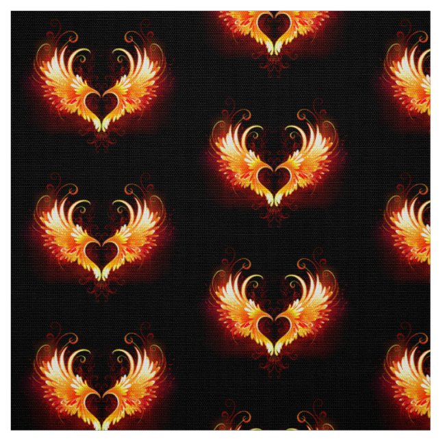 Tela Corazón de Fuego Ángel con Alas (Retal)