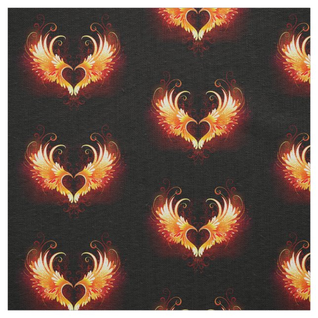 Tela Corazón de Fuego Ángel con Alas (Retal)