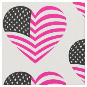 Tela corazón de la bandera estadounidense usa rosa