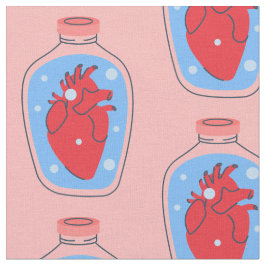 Tela corazón humano gótico valentino macabro rosa