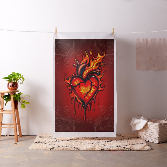 Tela Corazón inflamante. (In Situ)