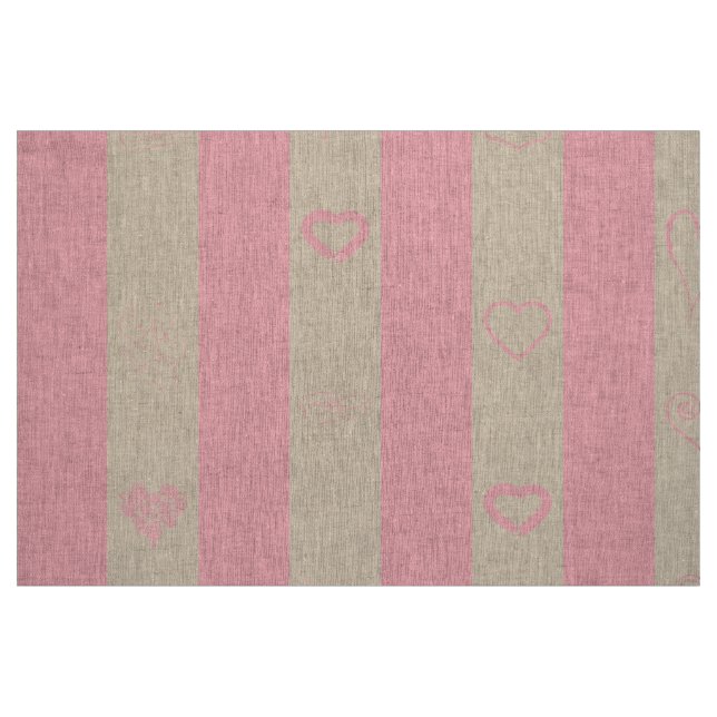 Tela Corazón lindo banda rosa moderna ("Cuarto gordo" (fat quarter))