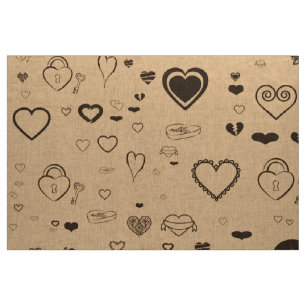 Tela Corazón lindo moderno gris oscuro