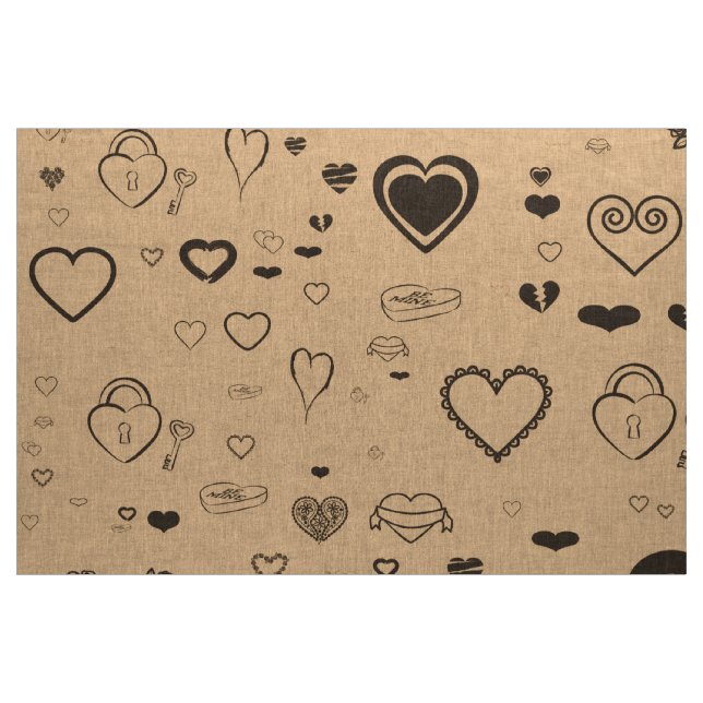Tela Corazón lindo moderno gris oscuro (Yarda)