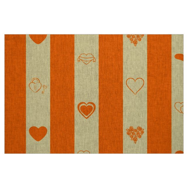 Tela Corazón lindo Naranja moderna banda ("Cuarto gordo" (fat quarter))