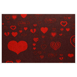 Tela Corazón lindo Naranja moderno rojo