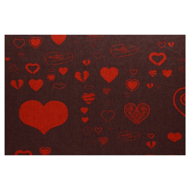 Tela Corazón lindo Naranja moderno rojo (Yarda)