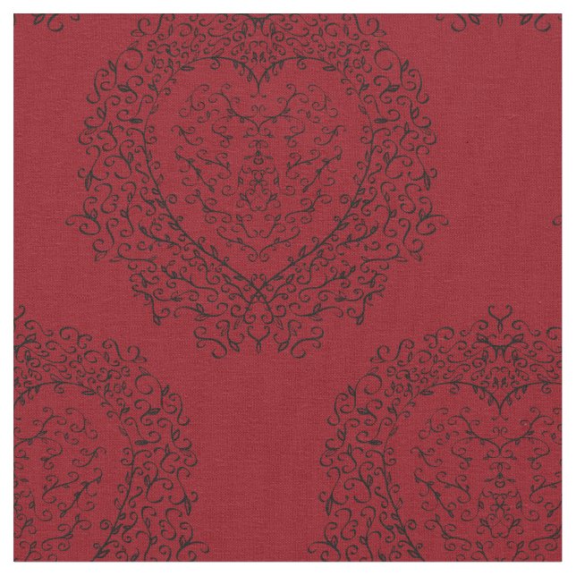 Tela Corazón negro rojo gótico (De cerca)