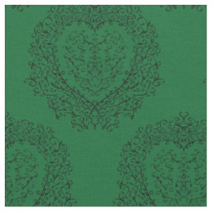 Tela Corazón negro verde oscuro gótico