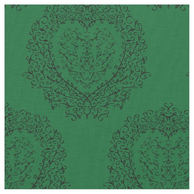 Tela Corazón negro verde oscuro gótico (De cerca)