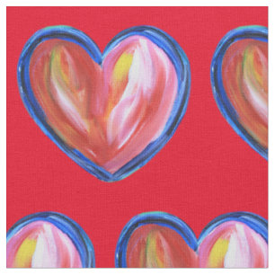 Tela Corazón Rojo con Esperanza Personalizado Material