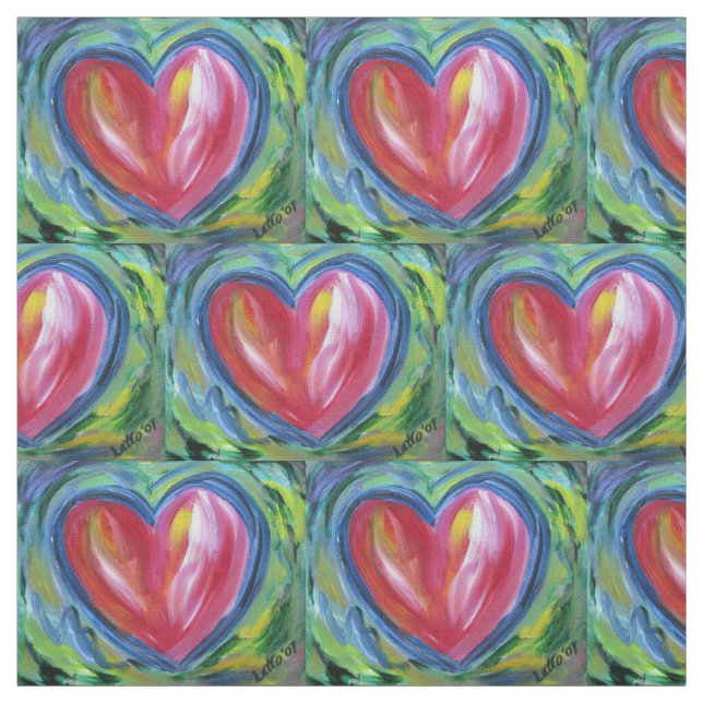 Tela Corazón Rojo con Esperanza Personalizado Material  (Retal)