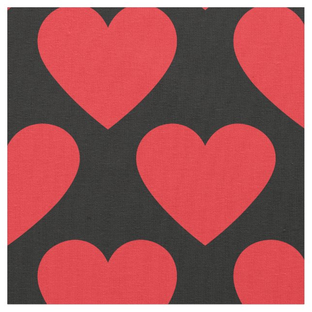 Tela Corazón rojo y negro (De cerca)