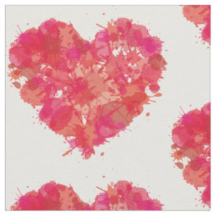 Tela Corazón rosa y Naranja