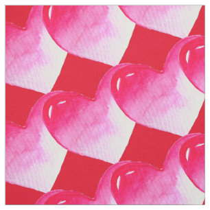 Tela Corazón rosa y rojo acuarela pop de arte valentina
