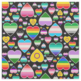 Tela corazones adoran el arcoiris coloridas banderas de