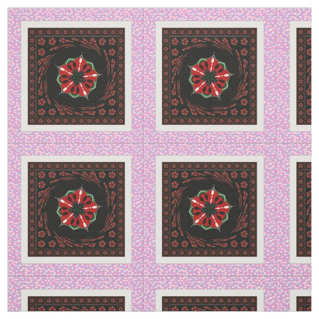 Tela Corazones blancos rosados de amor algodón peinado (Retal)