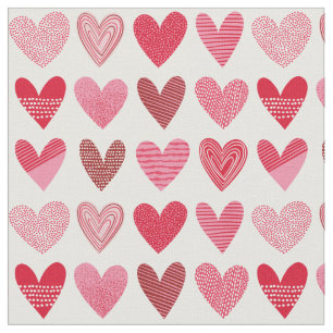 Tela Corazones con textura cúrcuta sobre blanco