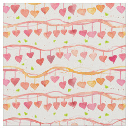 Tela Corazones de Caramelo Rosa Aman el Agua Naranja Ac