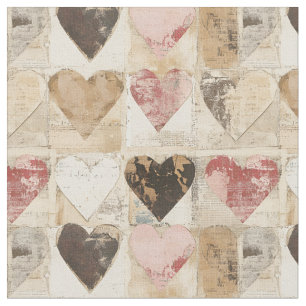Tela Corazones de Collage Chic de Shabby