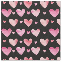 Tela Corazones de color de agua rosa Valentines