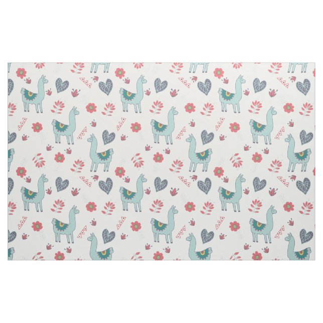 Tela Corazones de flores de llamada dulce Doodle de art ("Cuarto gordo" (fat quarter))