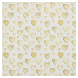 Tela Corazones de la acuarela del oro