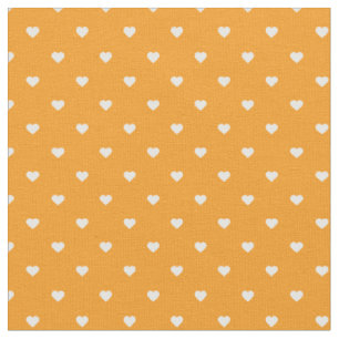 Tela Corazones de lunares naranjas