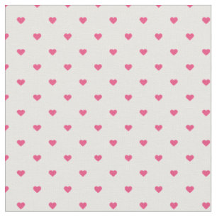 Tela Corazones de lunares rosa caliente