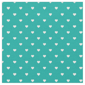 Tela Corazones de lunares turquesa