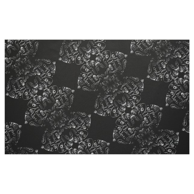 Tela Corazones de motor Steampunk "Gracias" ("Cuarto gordo" (fat quarter))