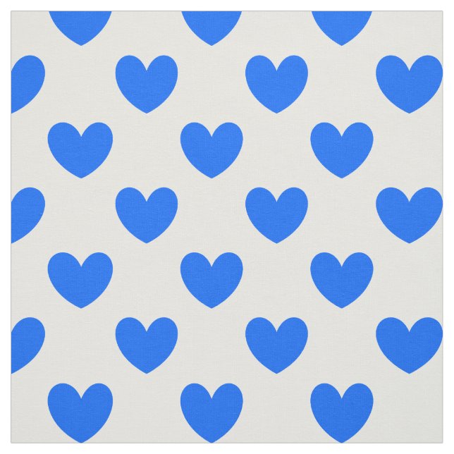 Tela Corazones de polka azul en blanco (Retal)