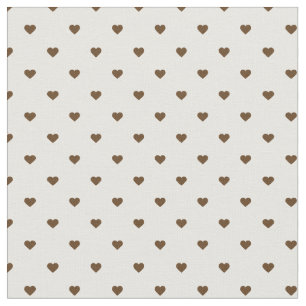 Tela Corazones de polka de chocolate marrón